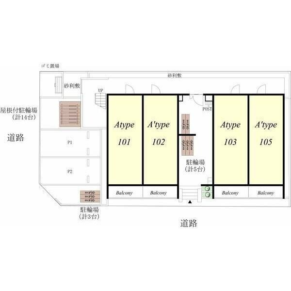 リブリ・尾頭橋T84の区画図