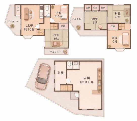 巣本町　中古一戸建ての間取り|間取り図はいかがですか？ご希望を叶える間取りですか？リビングの広さは？水回りの位置は？カウンターキッチン？など色々な情報が集約されています。弊社ではリフォームなどのご相談も承っております。