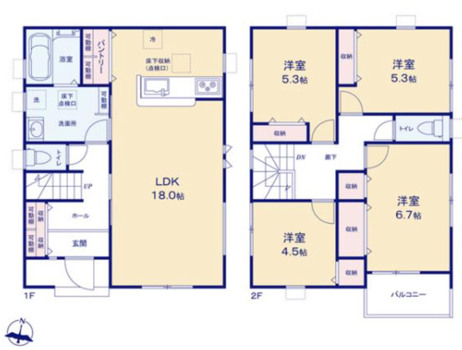 【間取り】 | 南区御幸笛田第六　1号棟