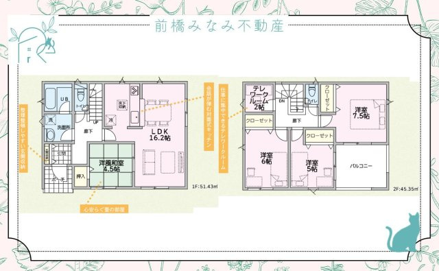 【新築】前橋市粕川町新屋第2　３号棟(全３棟)　クレイドルガーデン　新築建売分譲の間取り