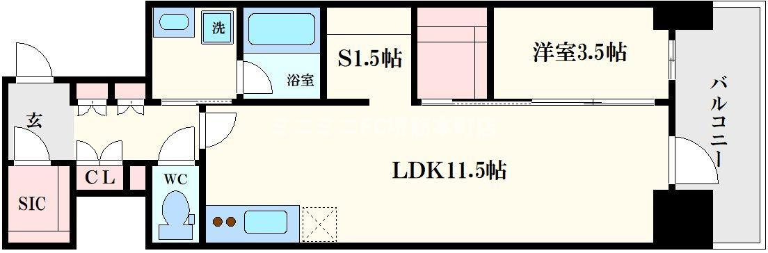 コンフォリア・リヴ北久宝寺Qの間取り