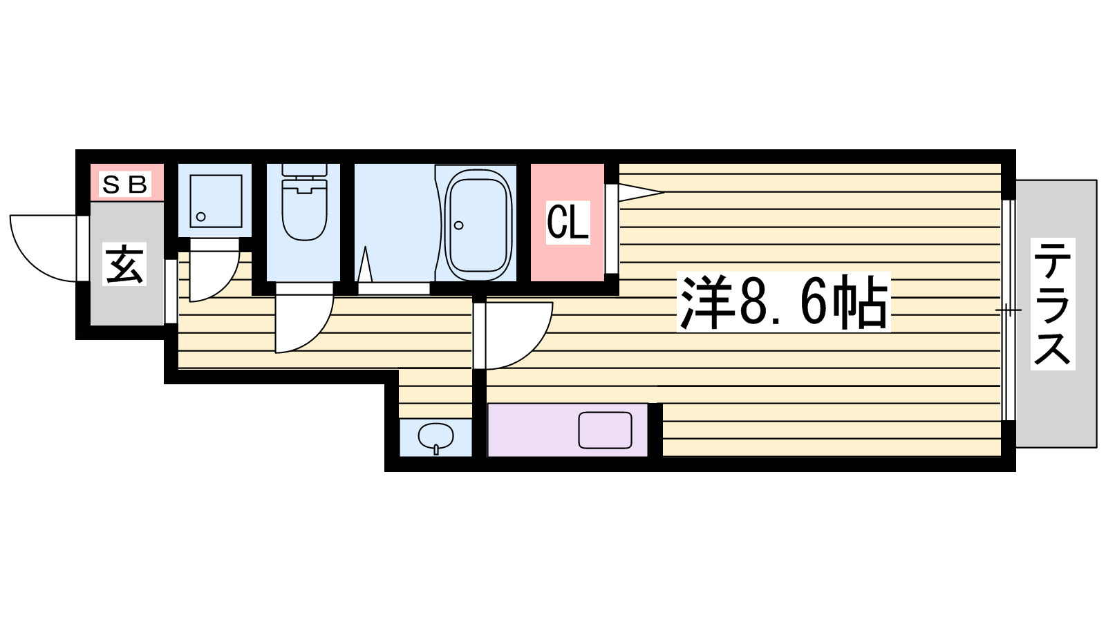 グランポン魚住の間取り