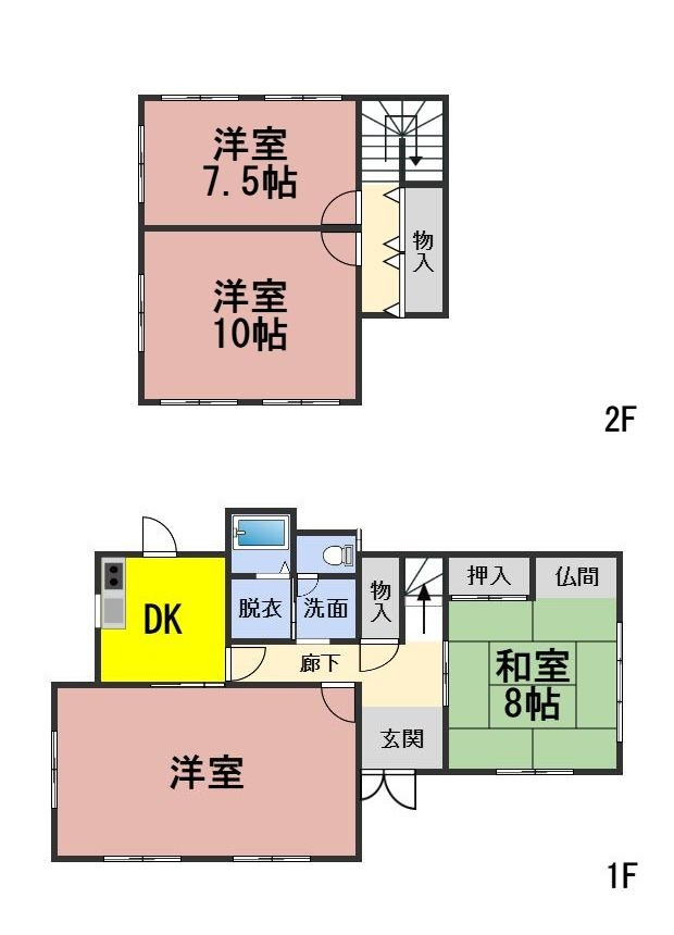 ６７１０９　岐阜市岩井中古住宅の間取り