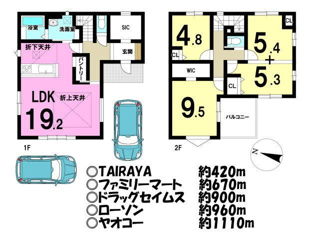 川越市霞ケ関北４丁目の新築一戸建の間取り
