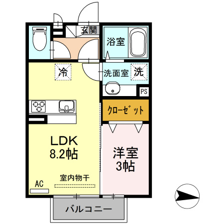 アモリール津福　A棟の間取り