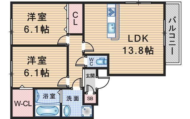 ルシェリア豊中の間取り