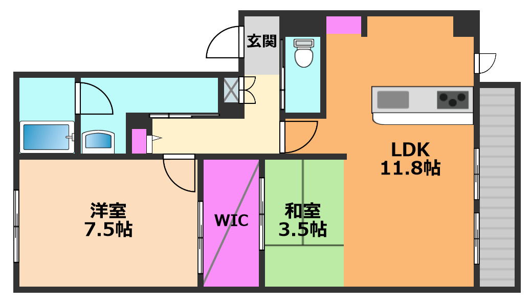 ヴィラソレーユ古曽部町の間取り