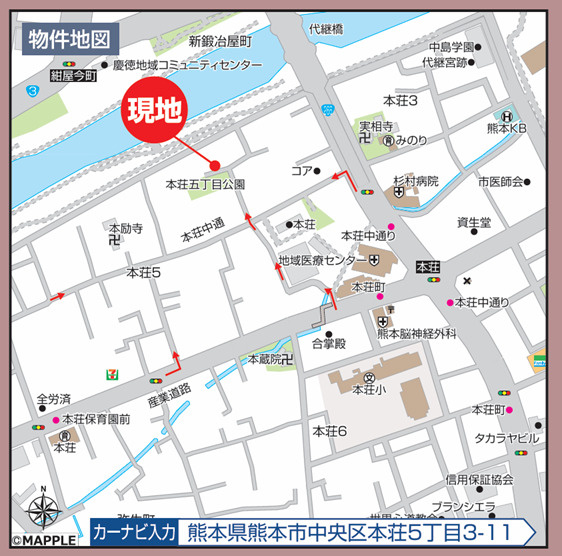 ハートフルタウン／中央区本荘5丁目177番／A号棟の地図