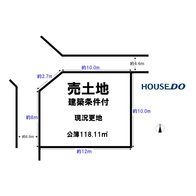 売土地　大東市緑が丘2丁目（建築条件付き更地）
