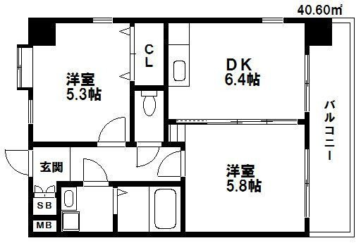 ウイングコートC館の間取り