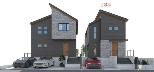 【横浜市都筑区茅ケ崎南5丁目18-23全2棟新築戸建て】★仲介手数料無料★（茅ケ崎台小学校・茅ケ崎中学校）の外観パース