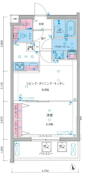 GENOVIA亀戸水神skygardenの間取り