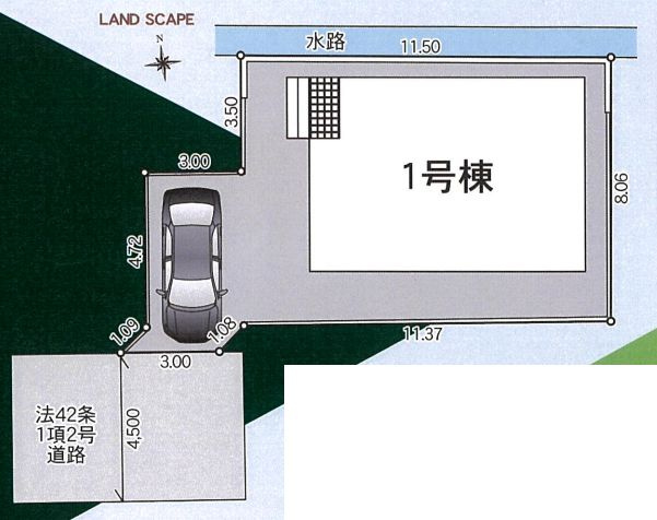 海老名市中野1丁目新築戸建て　第10-1号棟の区画図|配置図「海老名市中野1丁目新築戸建て　1号棟」