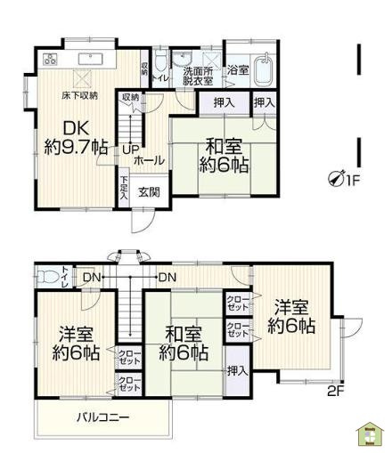 越谷市大沢　中古一戸建ての間取り