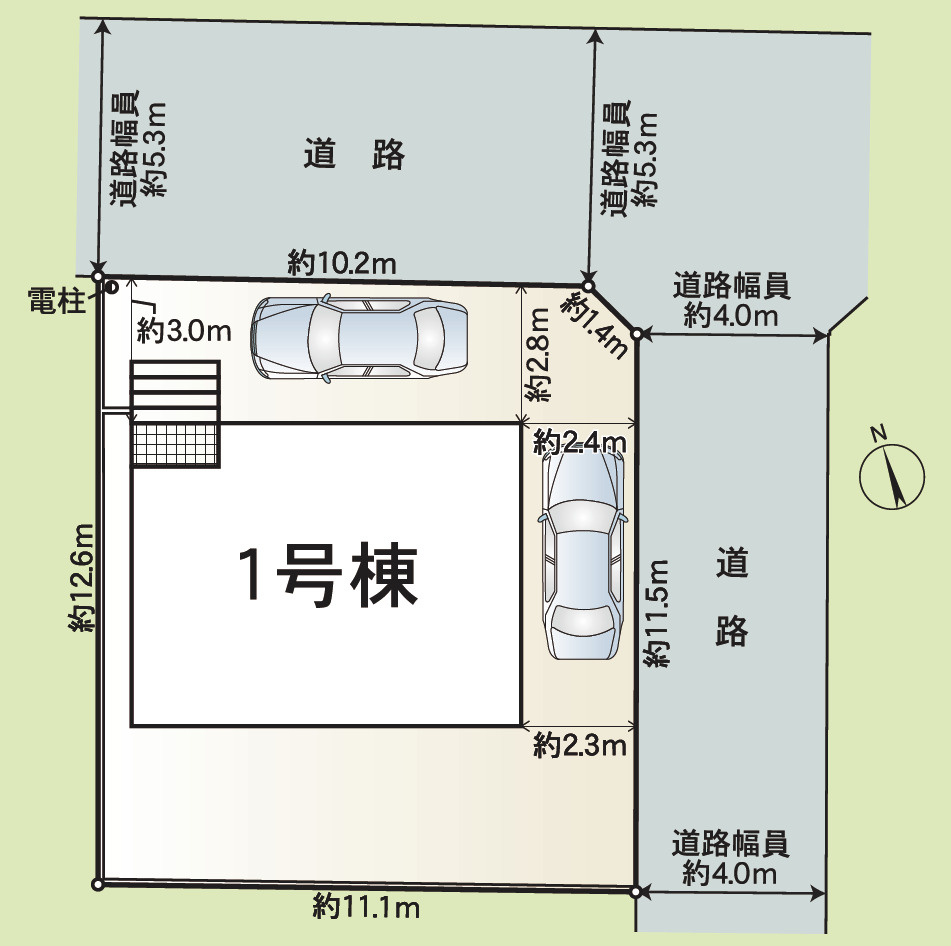 静岡市葵区羽鳥第13　新築戸建　全1棟　1号棟の区画図