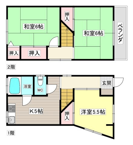 【間取り】 | 甲陽園本庄町テラスハウス