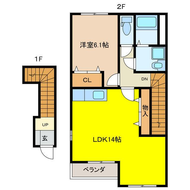 大垣市直江町　一棟アパートの間取り