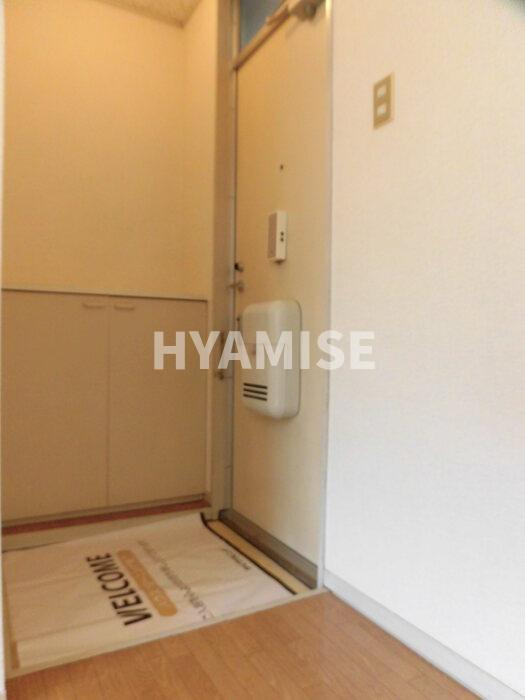 プレジール三城B棟の玄関