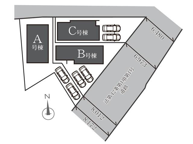 【横浜市都筑区勝田町1066-1全3棟新築戸建て】★仲介手数料無料★（勝田小学校・早渕中学校）の区画図