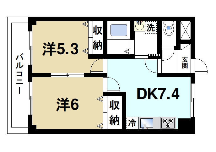 マンション南京終の間取り|ファミリーさんにおススメの間取りです。