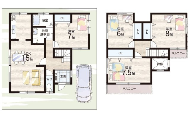 明石市魚住町清水　中古一戸建ての間取り|1区画
