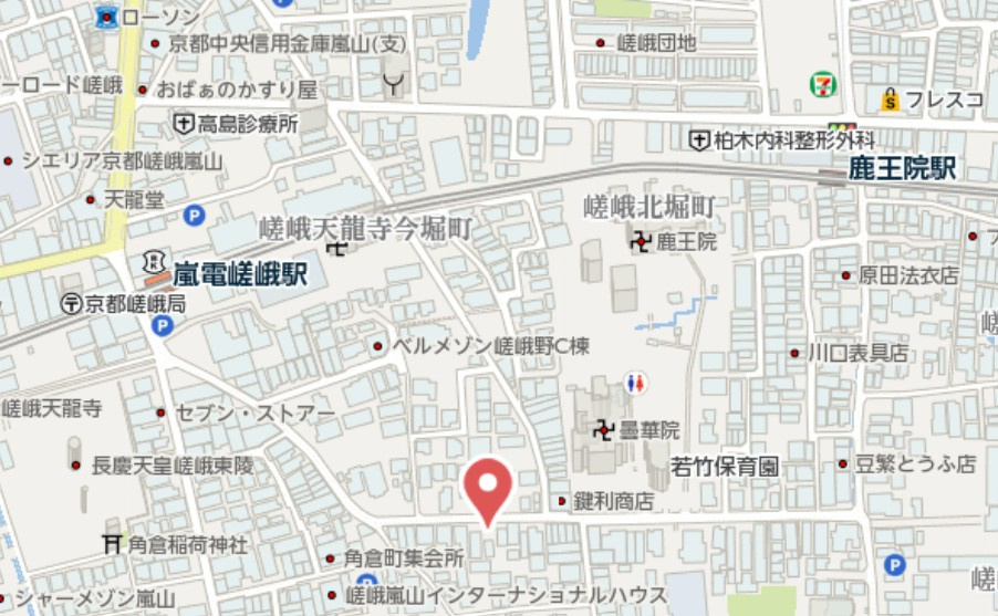 京都市右京区嵯峨伊勢ノ上町　新築戸建の地図