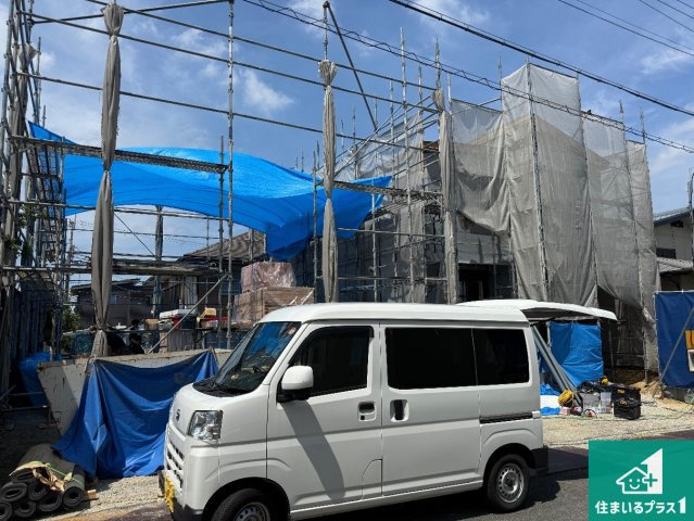 大阪狭山市大野台　新築一戸建ての外観|現在の進捗状況です！順調に作業進行中、完成が待ち遠しいです！詳細の間取り等、お気軽にお問い合わせください！