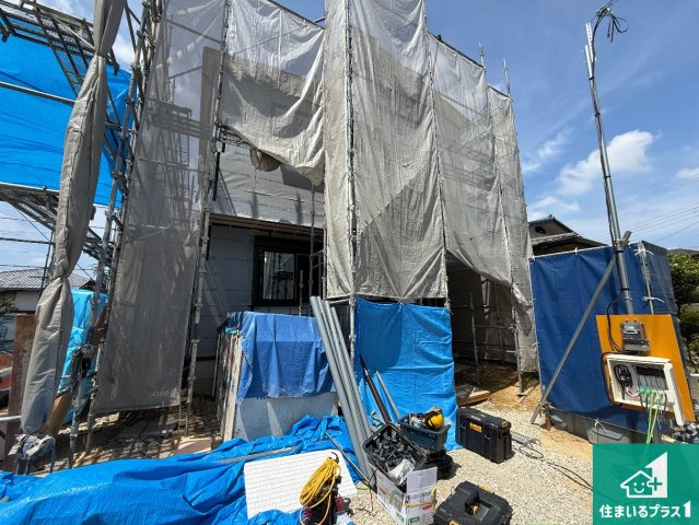 大阪狭山市大野台　新築一戸建ての外観|現在の進捗状況です！順調に作業進行中、完成が待ち遠しいです！詳細の間取り等、お気軽にお問い合わせください！