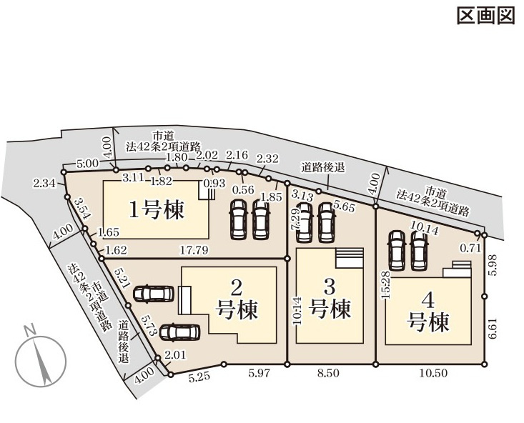 リーブルガーデン／西区上代3丁目／１号棟の区画図