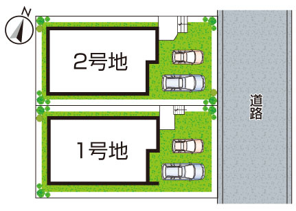 大阪狭山市大野台　新築一戸建ての区画図|全２区画