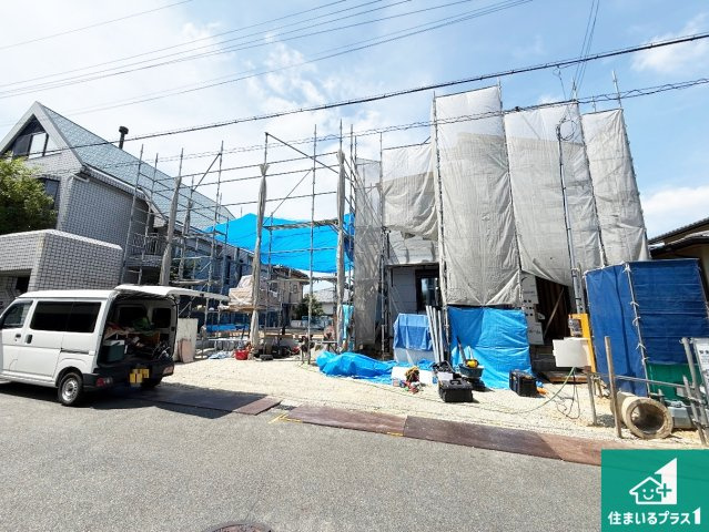 大阪狭山市大野台　新築一戸建ての外観|現在の進捗状況です！順調に作業進行中、完成が待ち遠しいです！詳細の間取り等、お気軽にお問い合わせください！