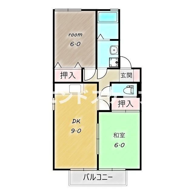 シュガーハイツＢの間取り|高崎、前橋のお部屋探しはエンドスケープまで！お客様の理想お聞かせ下さい♪