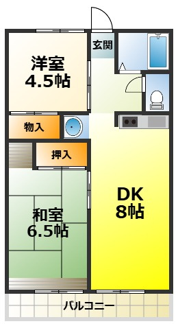 シティハイムコスモスAの間取り