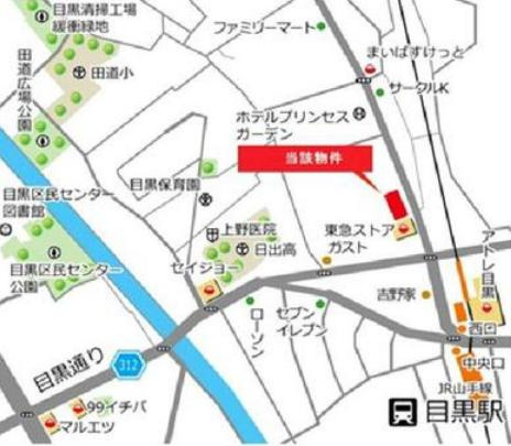 品川区上大崎２丁目の事務所の地図