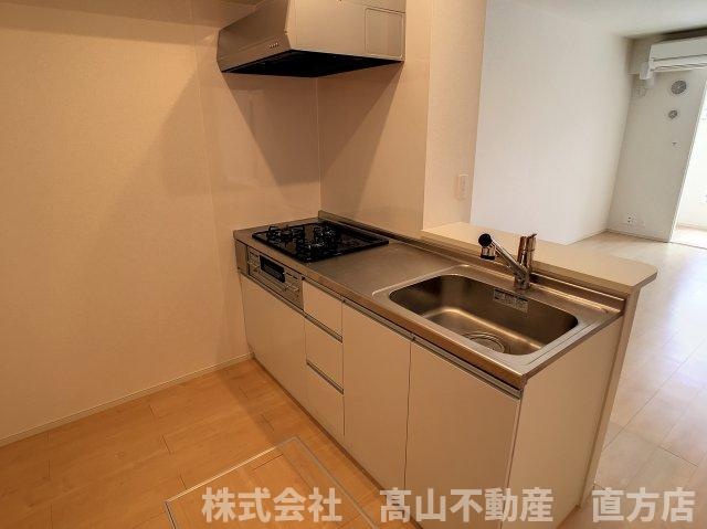 直方市大字感田のアパートのキッチン