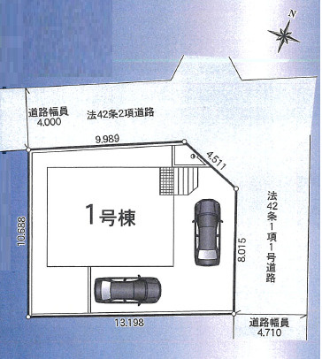 平塚市西真土第7　新築戸建　全1棟1号棟の区画図
