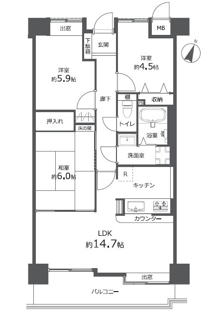 藤和ハイタウン古江の間取り
