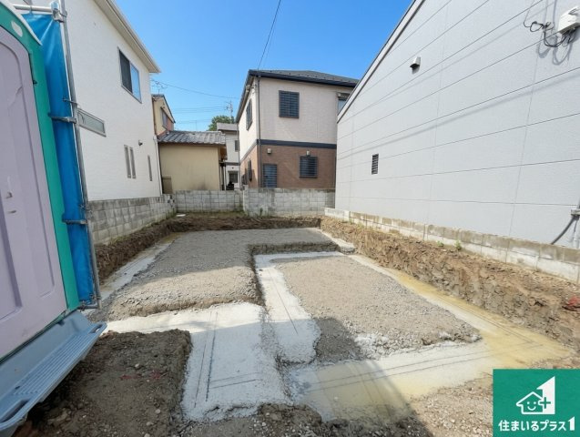 柏原市田辺　新築一戸建ての外観|現在の進捗状況です！順調に作業進行中、完成が待ち遠しいです！詳細の間取り等、お気軽にお問い合わせください！