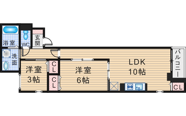 ヴィラ　オーブ　Kの間取り