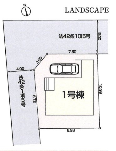 国分寺線 鷹の台駅9分 新築戸建 小平市上水本町1丁目の区画図