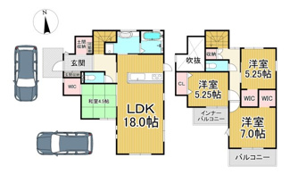 【間取り】 | 豊能郡豊能町新光風台４丁目12の12　新築一戸建て
