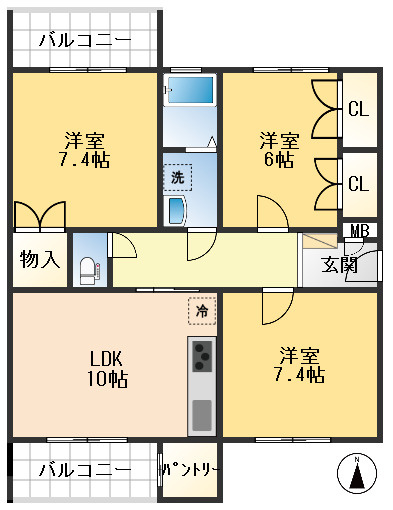 千里月見ヶ丘ハイツC棟の間取り