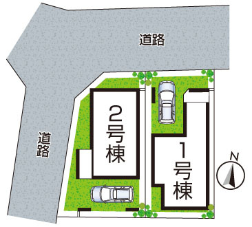 ■枚方市宮之阪　新築一戸建ての区画図|全2区画