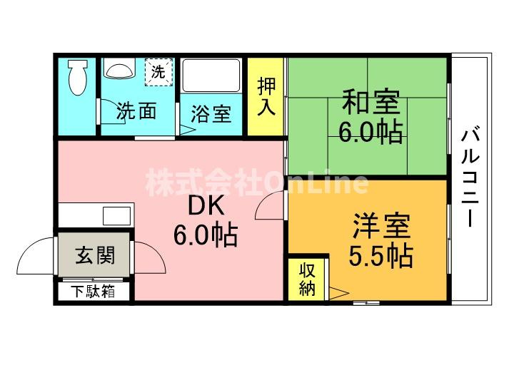 八尾市佐堂町１丁目の賃貸マンションの間取り