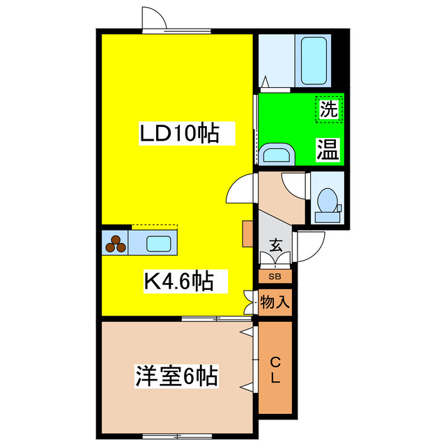 レインボーコート東川Ｂ棟の間取り