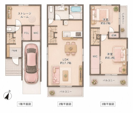 石津中町　新築一戸建ての間取り|■物件内覧・資金計画相談・住宅ローン相談、リフォーム相談、お問合せ受付中■
※当日・翌日のご内覧、ご相談はお電話でのお問合せがスムーズです！