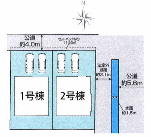 座間市新田宿　新築戸建全2棟　1号棟の区画図