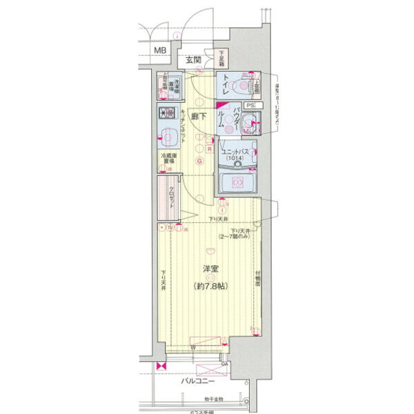名古屋市中区丸の内１丁目の賃貸マンションの間取り