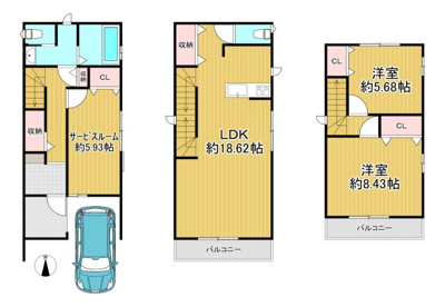 【区画図】 | 堺区東湊町5丁 新築戸建