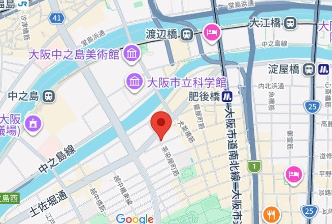 大阪市西区江戸堀１丁目の賃貸マンションの地図